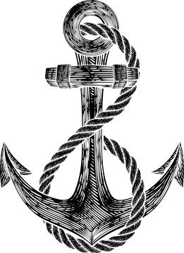 Anchor from Boat or Ship Tattoo Drawing