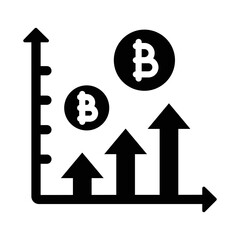 Bitcoin graph  Vector Icon which is suitable for commercial work and easily modify or edit it

