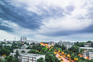 Belgrade, Serbia - June 26, 2019: View from hotel Srbija on ustanicka street