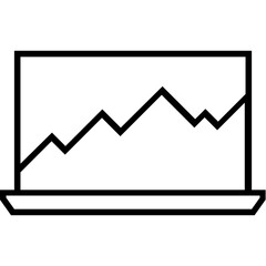 Online Graph Line Vector Icon 