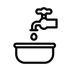 faucet line icon illustration vector graphic 