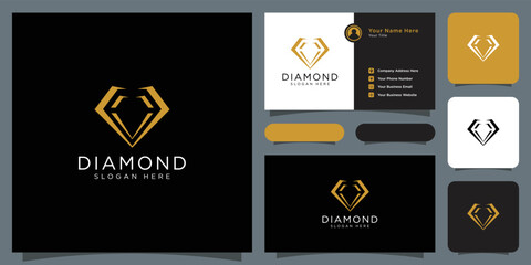 Obraz na płótnie Canvas diamond logo vector designs mono line
