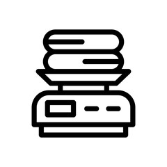 weighing scale line icon illustration vector graphic 