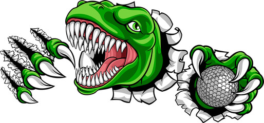 Dinosaur Golf Player Animal Sports Mascot © Christos Georghiou