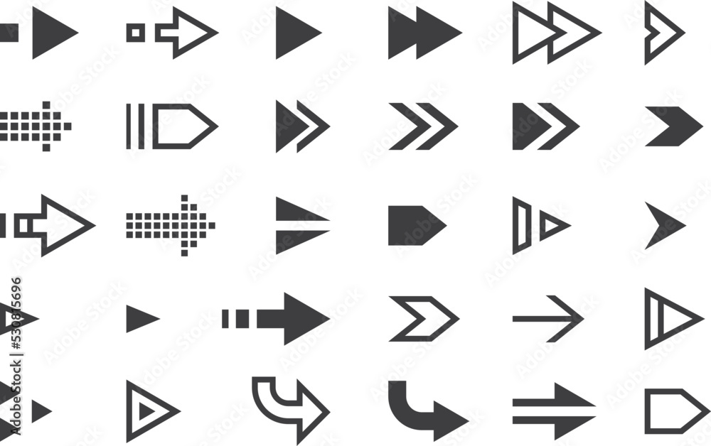 Poster Arrow set. Interface element collection. Digital icons