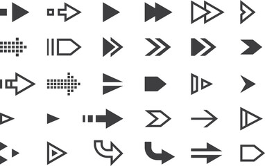 Arrow set. Interface element collection. Digital icons