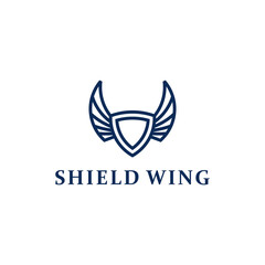 Shield Wing Protect Symbol Logo Design