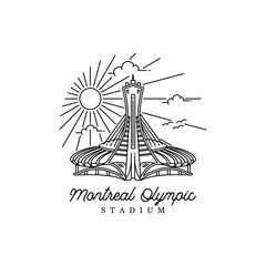 Montreal Olympic Stadium Building Line art Illustration Logo Design