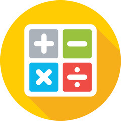 Fototapeta premium Mathematical Symbols Colored Vector Icon