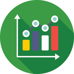 Bar Graph Colored Vector Icon
