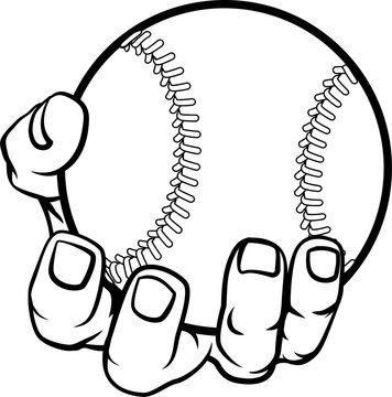 Hand Holding Baseball Ball