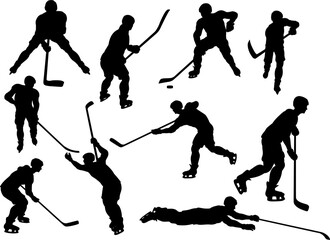 Hockey Player Sports Silhouettes