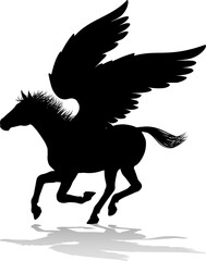 Fototapeta premium Pegasus Silhouette Mythological Winged Horse