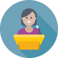Public Speaker Colored Vector Icon