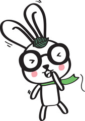 Rabbit cute. Easter bunny. Cartoon character.