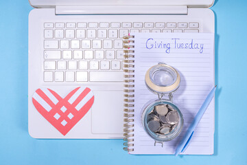 Giving Tuesday background, global day of charitable action, giving, donations. after Black Friday...