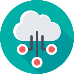 Cloud Sharing Colored Vector Icon