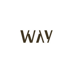 Way Word Mark Logo Design. Letter WAY Typography Logo Identity for Branding, Business, Real Estate, Fasion and Luxury Brand