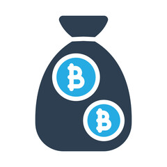 Bitcoin sack  Vector Icon which is suitable for commercial work and easily modify or edit it

