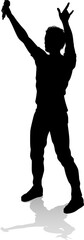 Singer Pop Country or Rock Star Silhouette