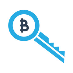 Bitcoin key  Vector Icon which is suitable for commercial work and easily modify or edit it
