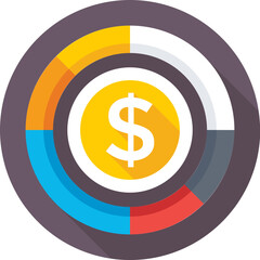 Donut Chart Colored Vector Icon