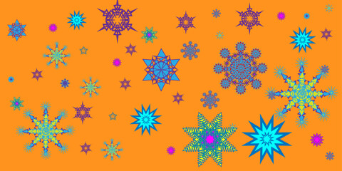 pattern orange from New Year's bottom of asterisks