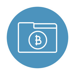 Bitcoin folder  Vector Icon which is suitable for commercial work and easily modify or edit it

