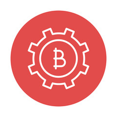 Bitcoin cogwheel  Vector Icon which is suitable for commercial work and easily modify or edit it

