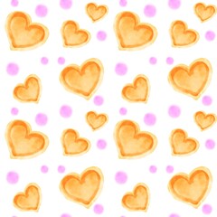 heart shaped cookies background seamless pattern 