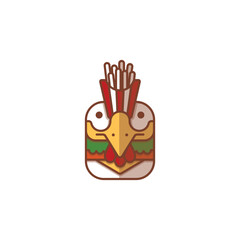 Fototapeta na wymiar Burger, chicken and fries logo combination template vector
