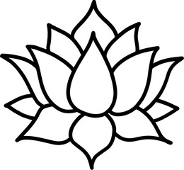 simple lotus flower line drawing outline