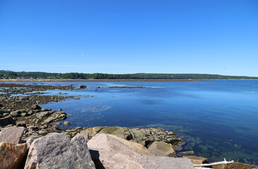 Fototapeta na wymiar View of the coast in St. Lawrence Bay, Canada