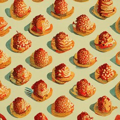 food bread repeating pattern background illustration