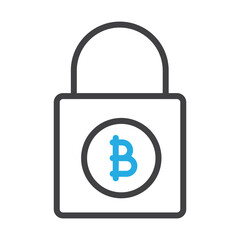 Secure Bitcoin  Vector Icon which is suitable for commercial work and easily modify or edit it
