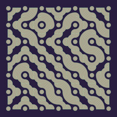 Color truchet tiling connections illustration