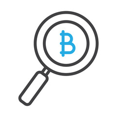 Search Bitcoin  Vector Icon which is suitable for commercial work and easily modify or edit it

