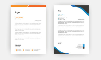 Creative letterhead , Elegant and minimalist style letterhead template design,A4 sizes