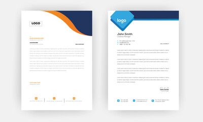 Creative letterhead , Elegant and minimalist style letterhead template design,A4 sizes