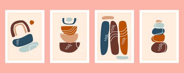 Hand drawn flat design boho wall art