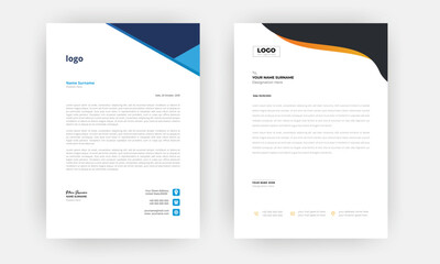 Creative letterhead , Elegant and minimalist style letterhead template design,A4 sizes