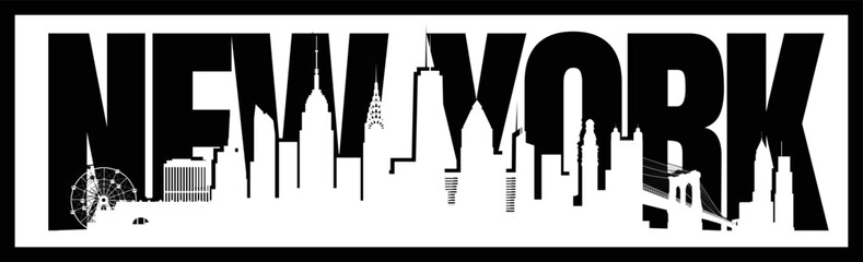 New York skyline silhouette vector design © xxstudio