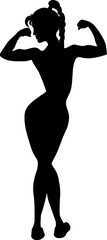 A young girl with a beautiful muscular body Silhouette blackA young girl with a beautiful muscular body Silhouette black