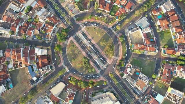 Ribeirão Preto, São Paulo/Brazil - Circa May, 2022: Av Independência and Av João Fiusa roundabout