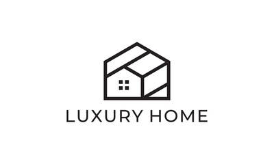 minimalist interior furniture home logo. perfect for property, real estate, business etc.