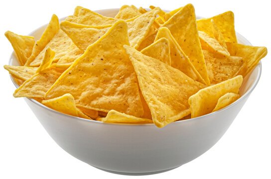 Corn chips, mexican nachos isolated