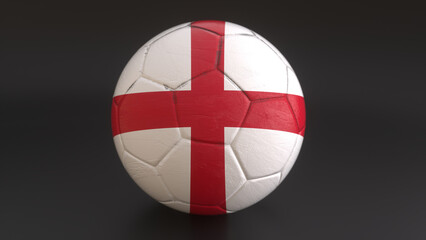 Drapeau de l'Anglettere incrusté dans un ballon de football