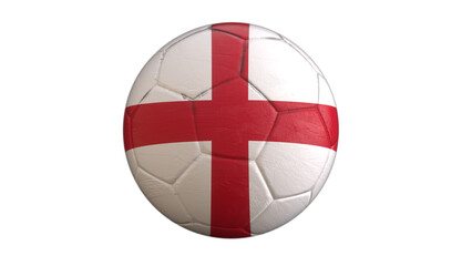 Drapeau de l'Angleterre incrusté dans un ballon de football avec couche Alpha fond transparent