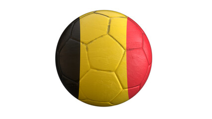 Drapeau de la Belgique incrusté dans un ballon de football avec couche Alpha fond transparent