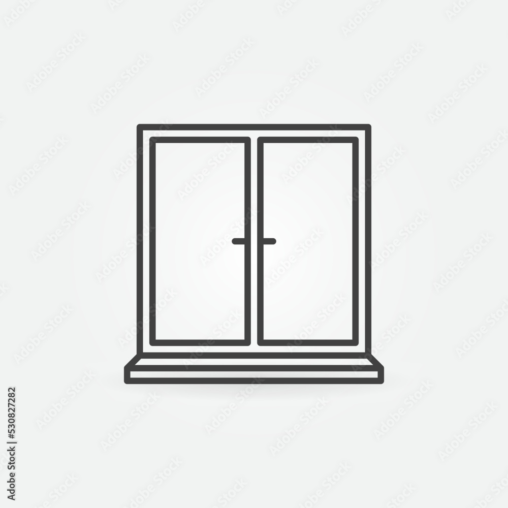 Poster closed window vector thin line concept minimal icon